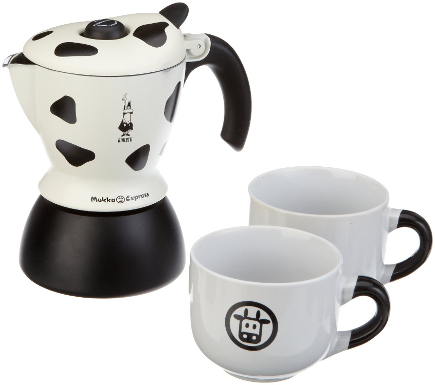 Caffettiera con 2 tazze e 2 piattini Bialetti