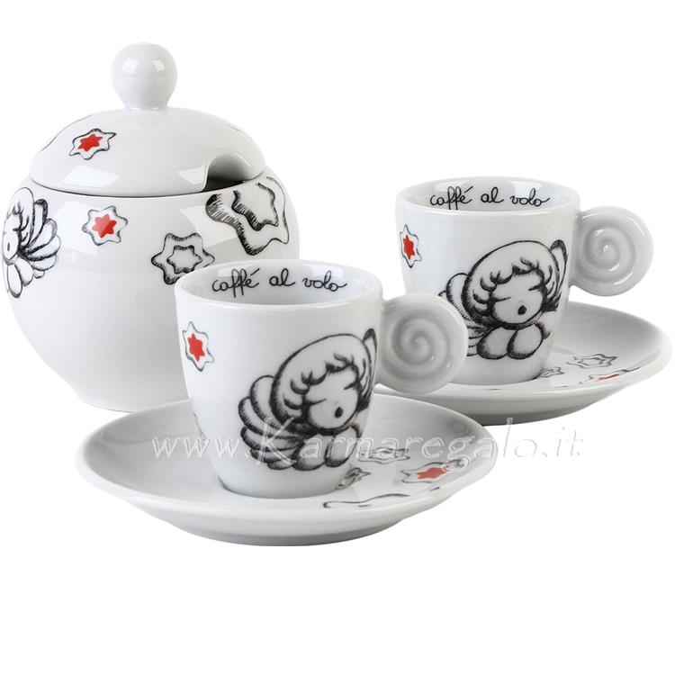 Set 2 Tazzine Espresso Con Zuccheriera Classic Karmaregalo